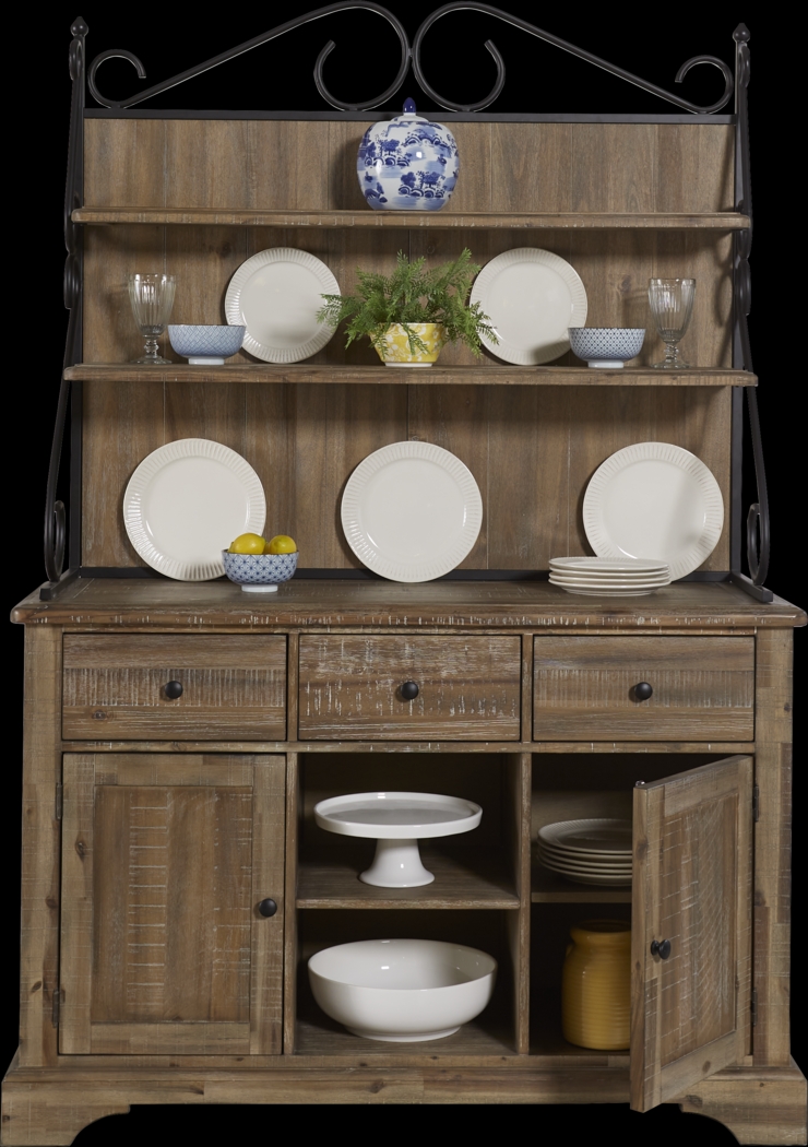 Golden Grove Dark Brown 2 Pc Buffet with Hutch - Thumbnail - Image 2