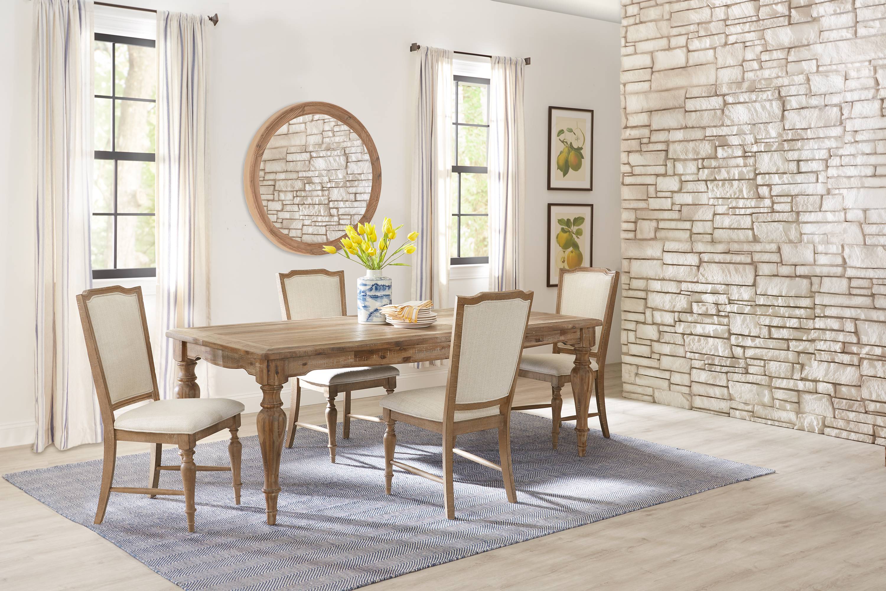 Golden Grove Dark Brown 5 Pc Dining Room with Upholstered Chairs - Thumbnail - Image 1