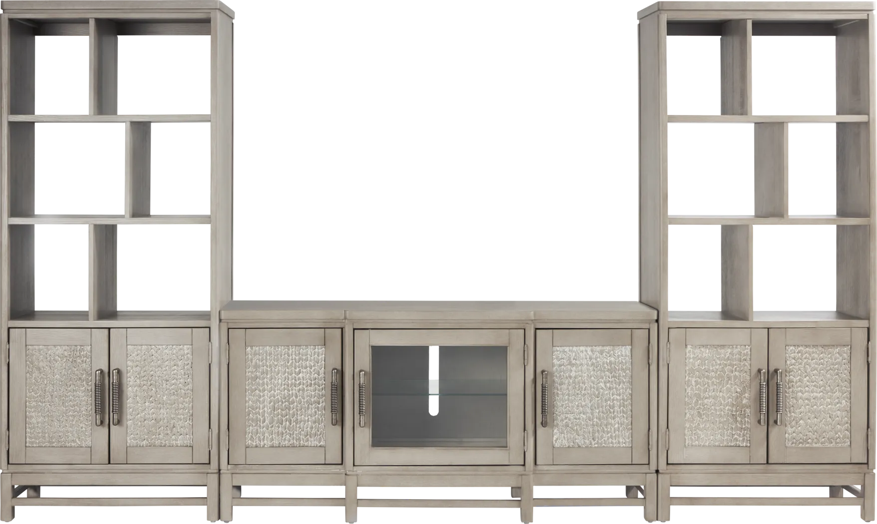 Golden Isles Gray 3 Pc Wall Unit with 64 in. Console - Thumbnail - Image 1