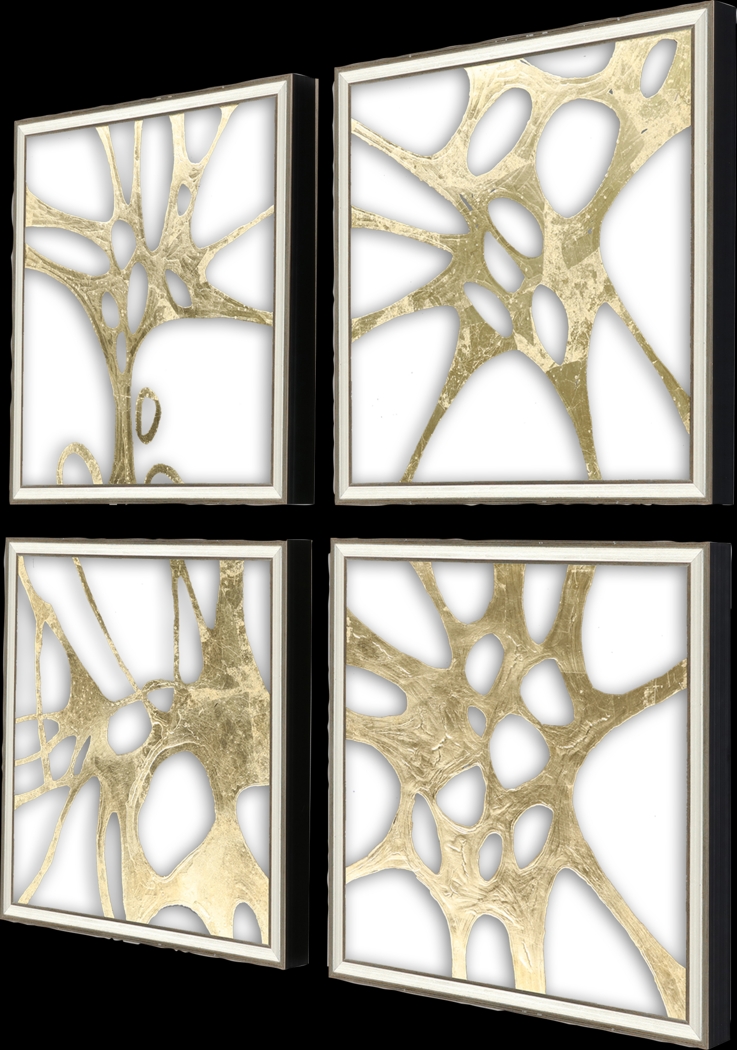 Golden Splash I Framed Artwork, Set of 4 - Thumbnail - Image 3