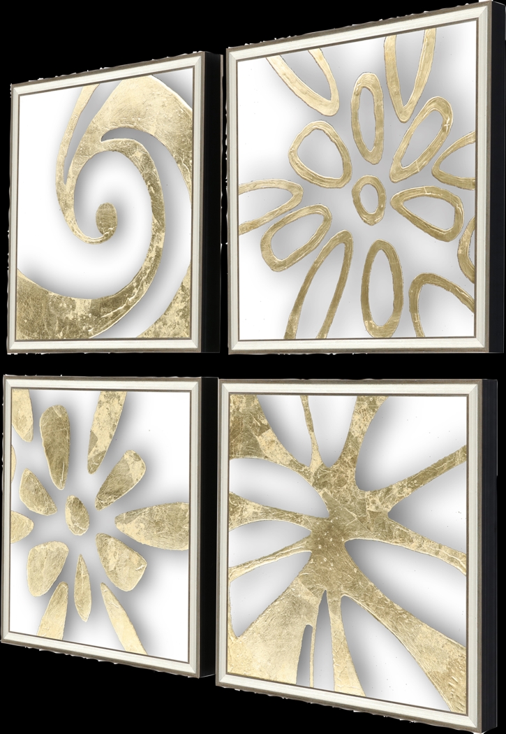 Golden Splash II Framed Artwork, Set of 4 - Thumbnail - Image 3