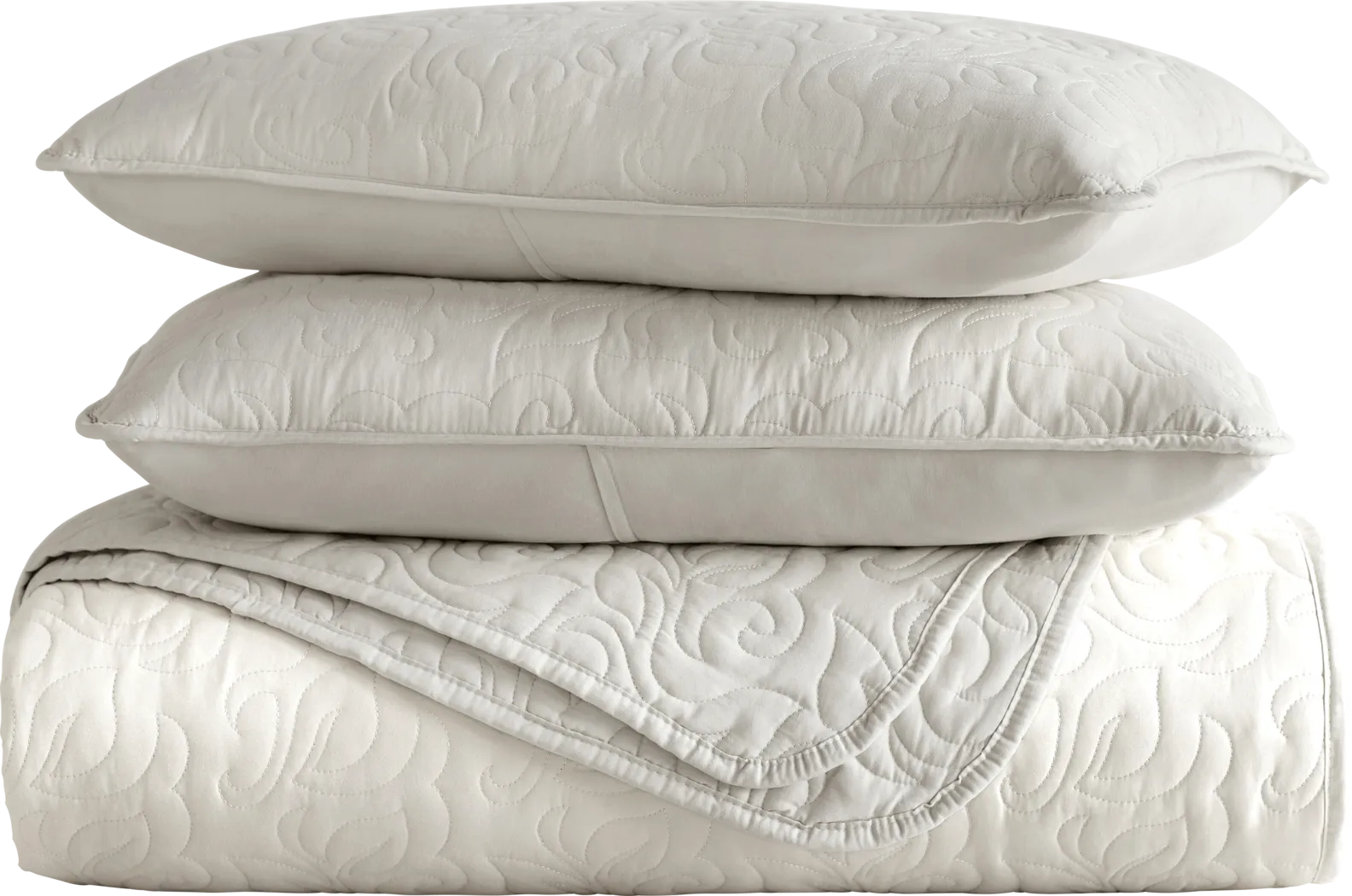 Goldhorn Beige 3 Pc Queen Quilt Set - Thumbnail - Image 2