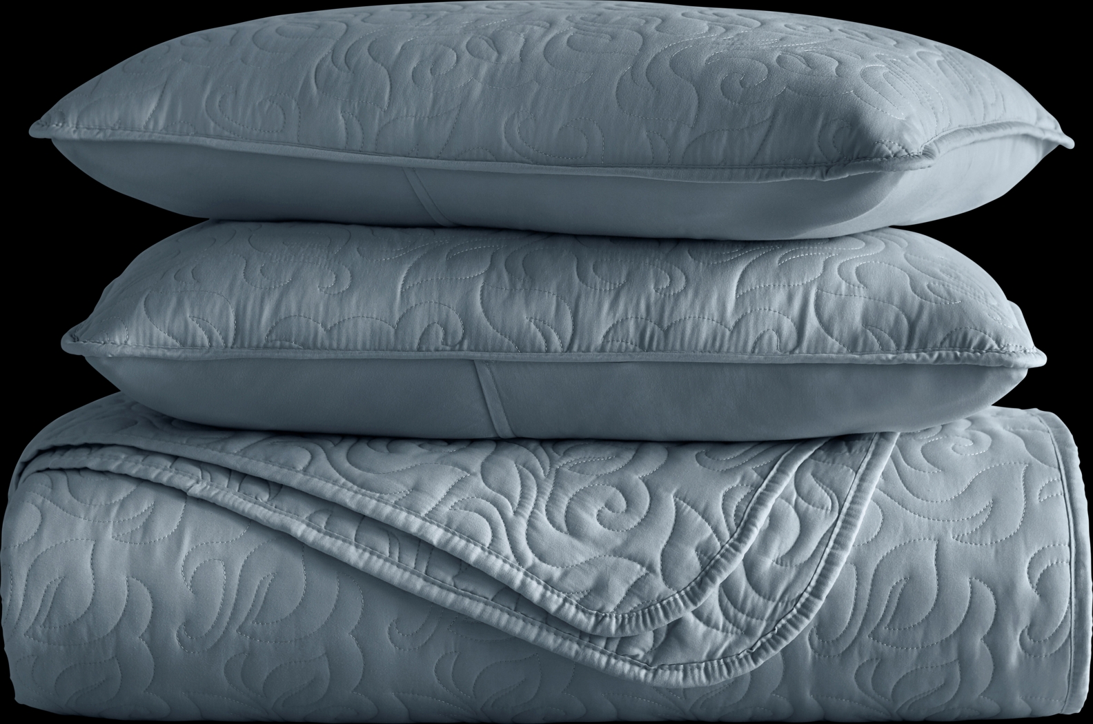 Goldhorn Blue 3 Pc Queen Quilt Set - Thumbnail - Image 2