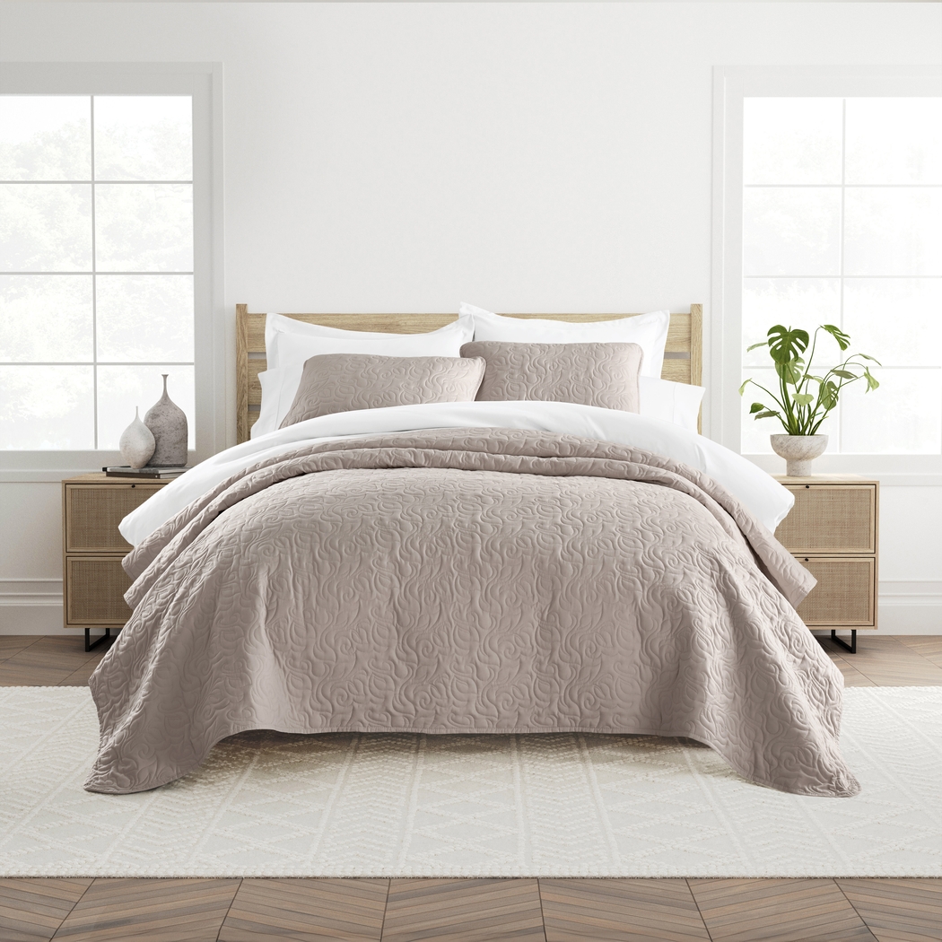 Goldhorn Brown 3 Pc King Quilt Set - Thumbnail - Image 1