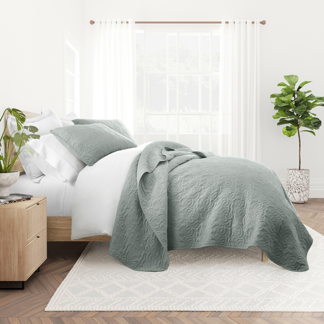 Goldhorn Green 3 Pc Queen Quilt Set - Thumbnail - Image 4