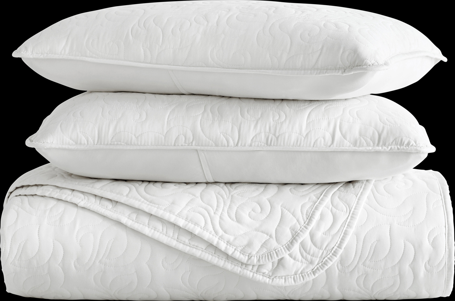 Goldhorn White 3 Pc King Quilt Set - Thumbnail - Image 2