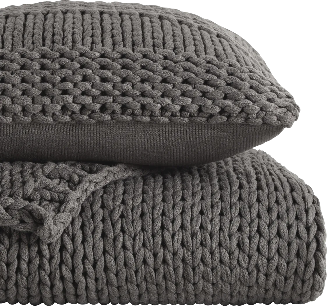 Goldriver Gray Throw Blanket Set - Thumbnail - Image 2