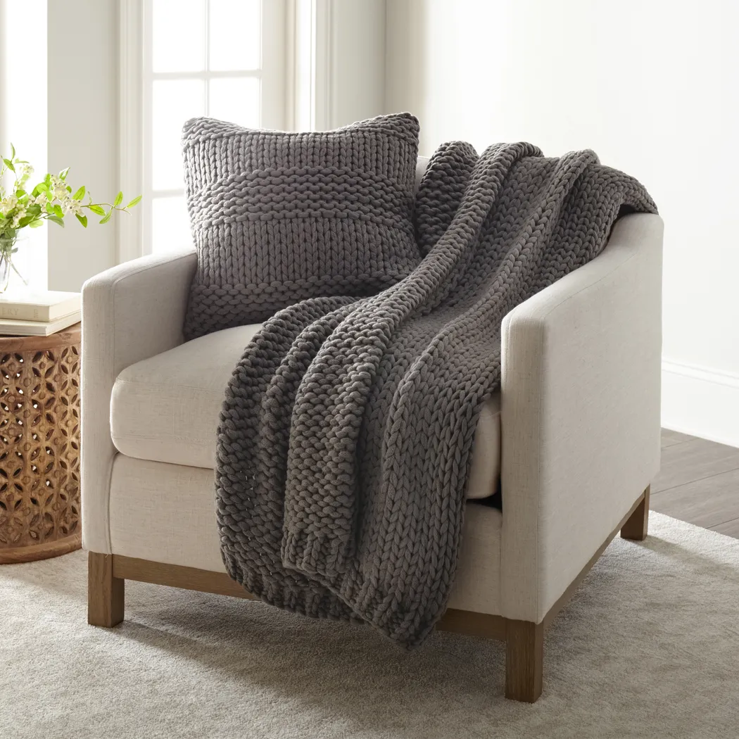 Goldriver Gray Throw Blanket Set - Thumbnail - Image 3