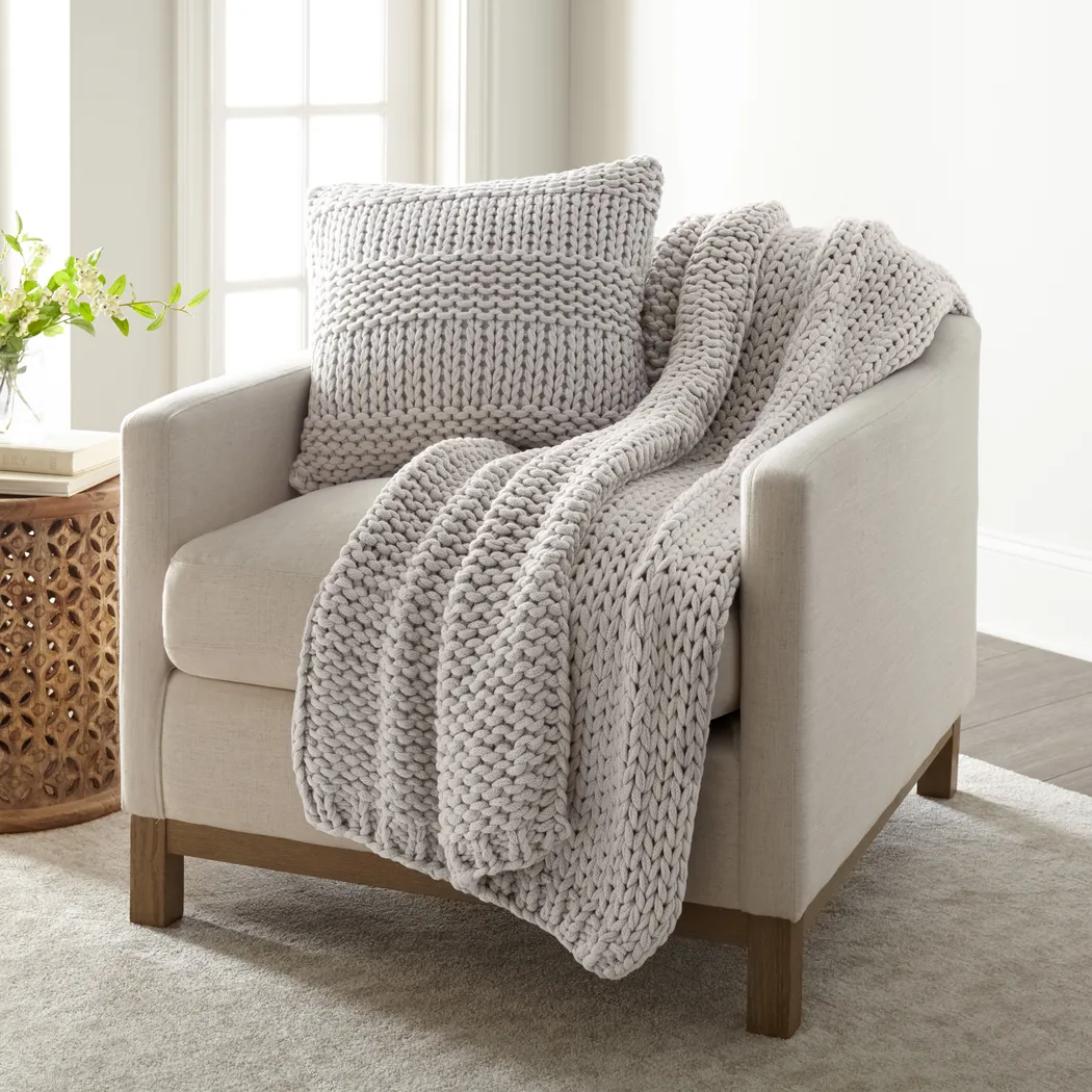 Goldriver Light Gray Throw Blanket Set - Thumbnail - Image 3