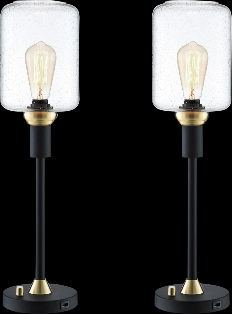 Golse Lane Black Table Lamps, Set of 2 - Thumbnail - Image 1