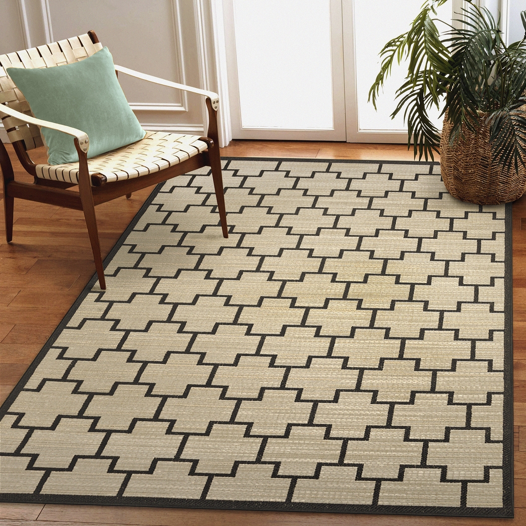 Golton Natural 6'6 x 9'4 Indoor/Outdoor Rug - Thumbnail - Image 2