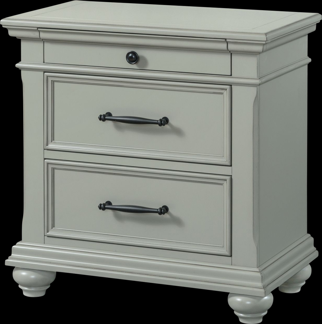 Goodpasture Gray Nightstand with USB - Thumbnail - Image 1