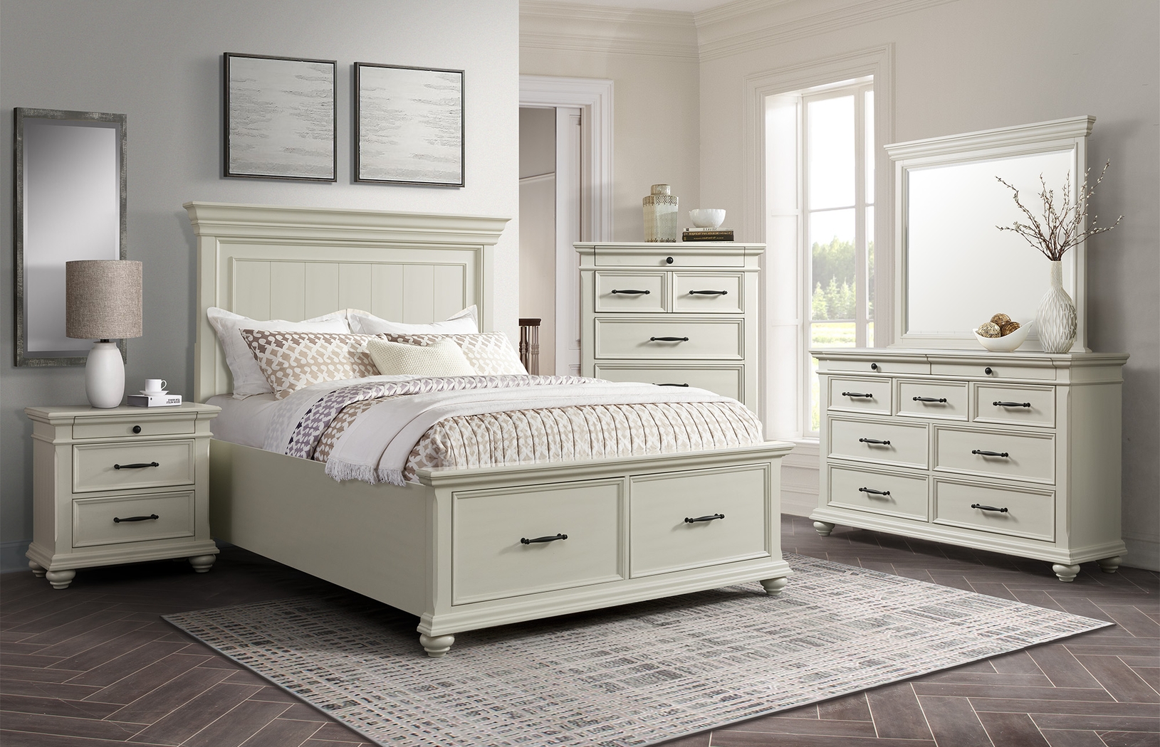 Goodpasture White Nightstand with USB - Thumbnail - Image 2