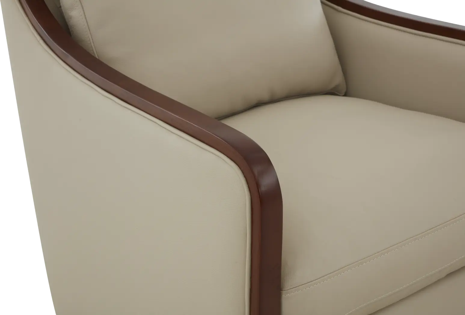 Gordon Beige Leather Swivel Chair - Thumbnail - Image 3