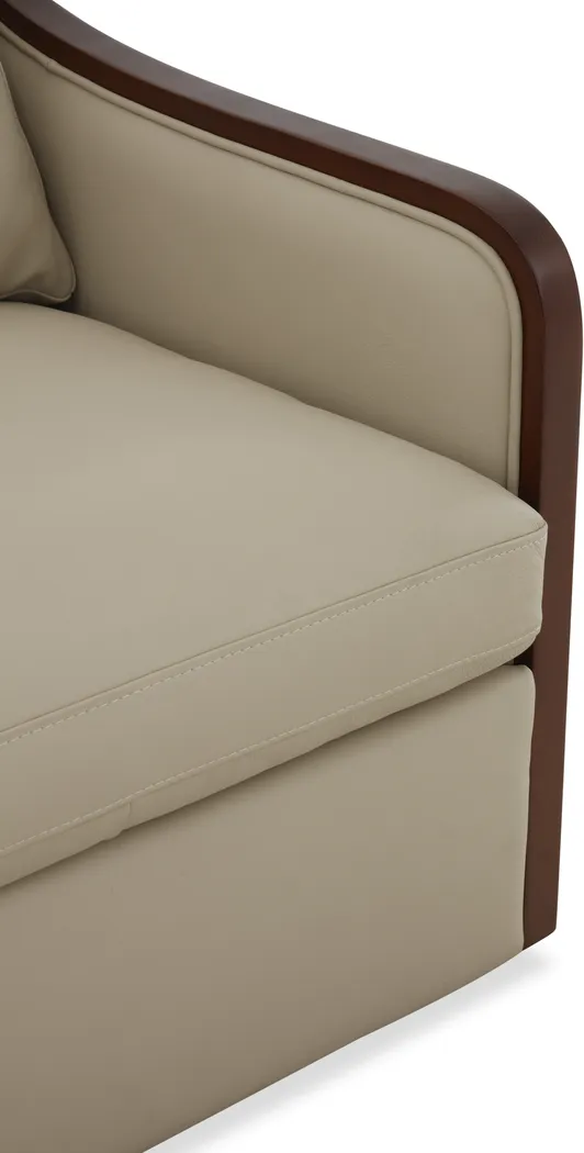 Gordon Beige Leather Swivel Chair - Image 7