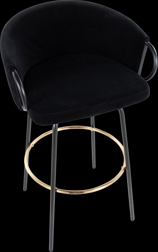 Gourdin Black Swivel Barstool, Set of 2 - Thumbnail - Image 4