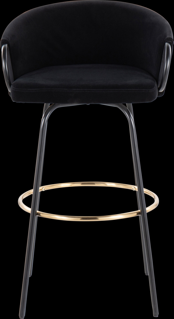 Gourdin Black Swivel Barstool, Set of 2 - Thumbnail - Image 5