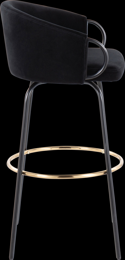 Gourdin Black Swivel Barstool, Set of 2 - Thumbnail - Image 6