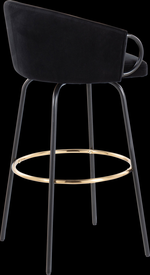 Gourdin Black Swivel Barstool, Set of 2 - Thumbnail - Image 7