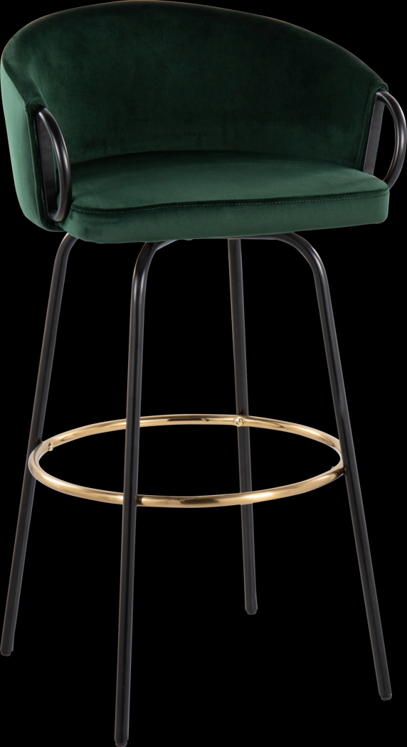 Gourdin Emerald Swivel Barstool, Set of 2 - Thumbnail - Image 3