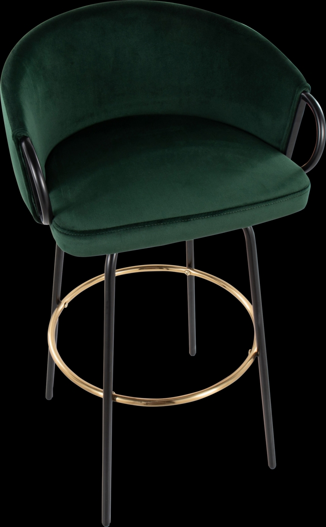 Gourdin Emerald Swivel Barstool, Set of 2 - Thumbnail - Image 4