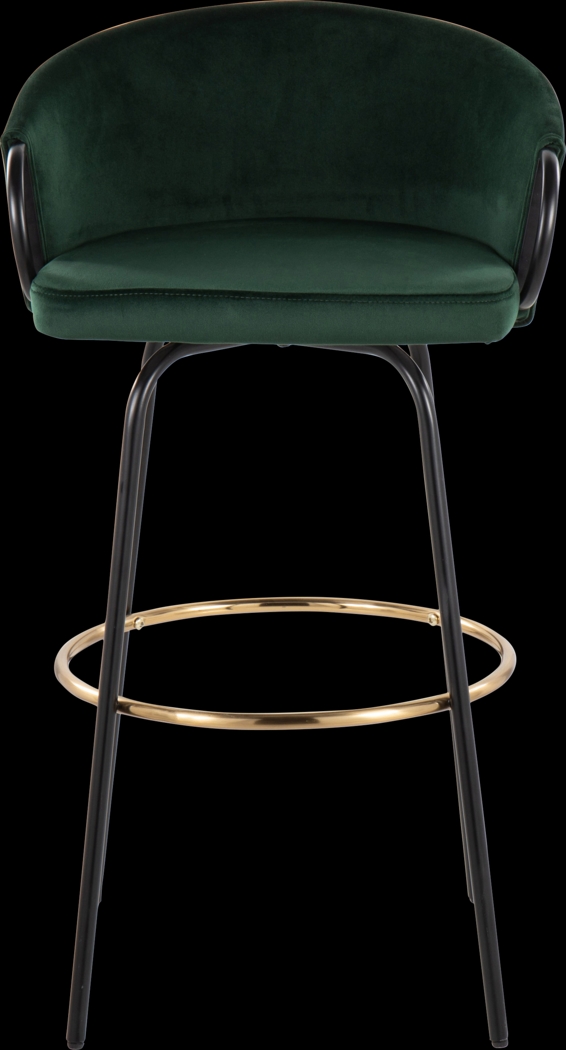 Gourdin Emerald Swivel Barstool, Set of 2 - Thumbnail - Image 5