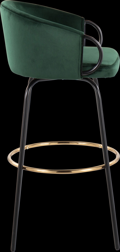 Gourdin Emerald Swivel Barstool, Set of 2 - Thumbnail - Image 6