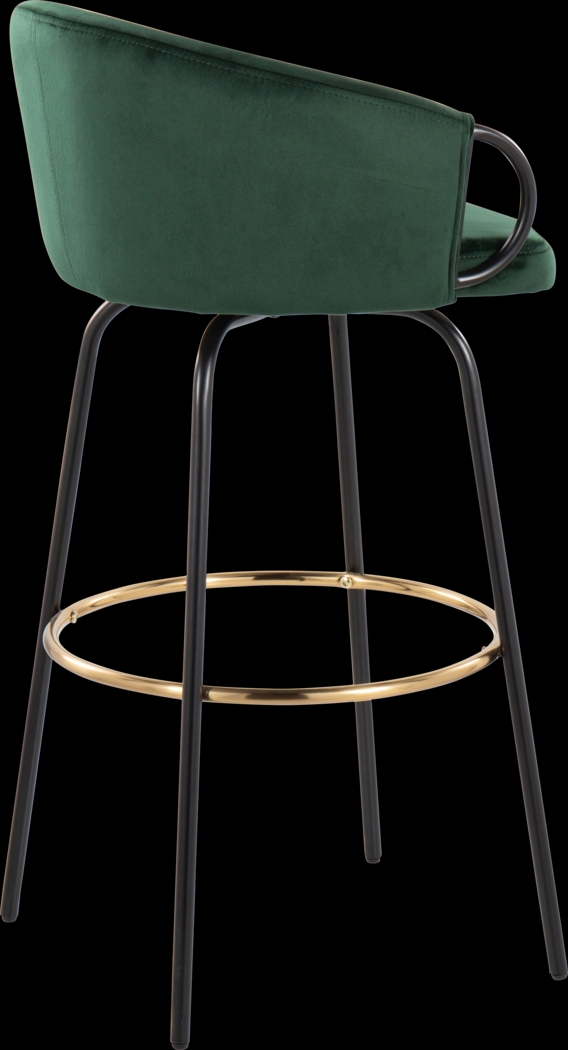 Gourdin Emerald Swivel Barstool, Set of 2 - Thumbnail - Image 7