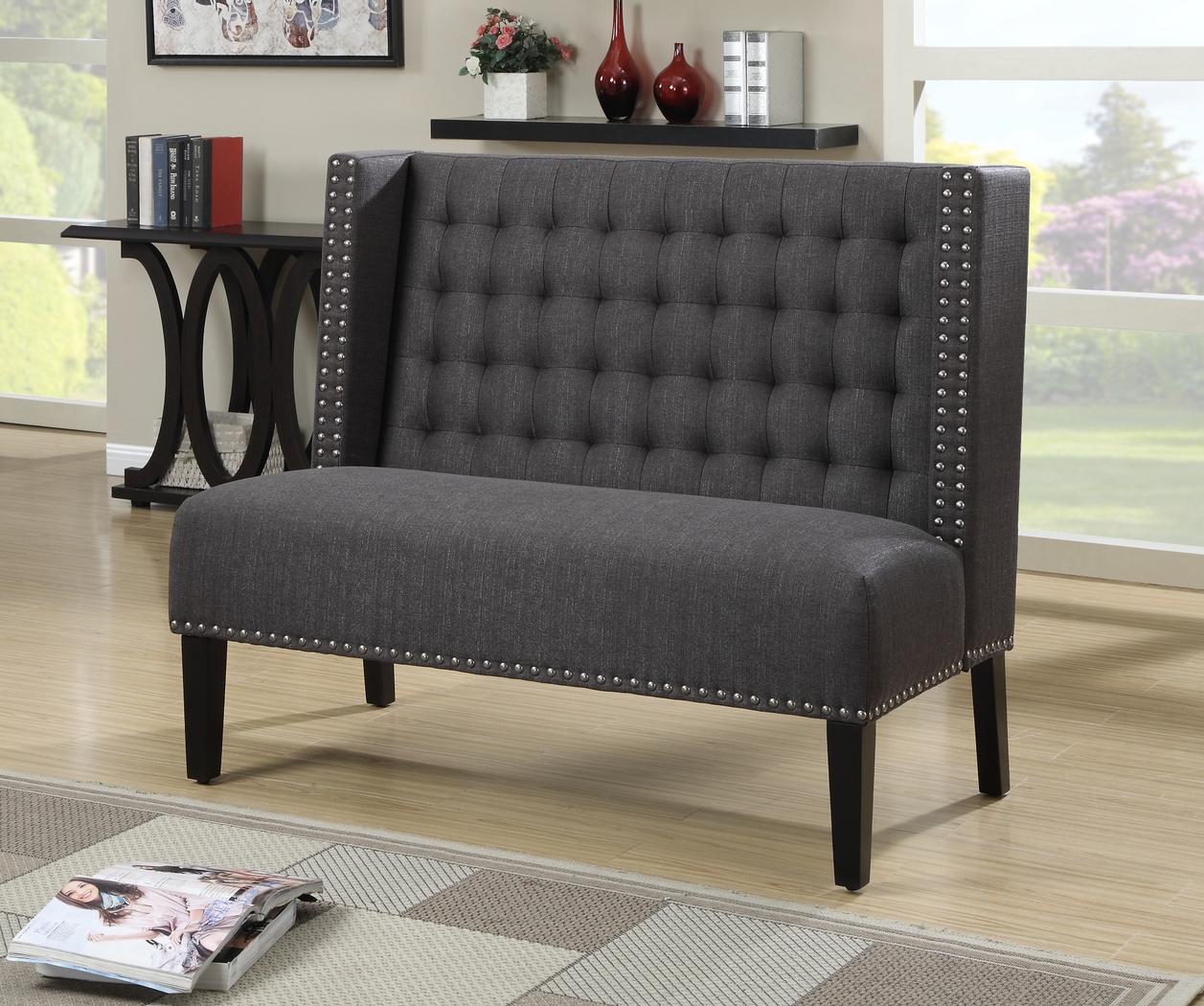 Gradstone Gray Settee - Thumbnail - Image 5