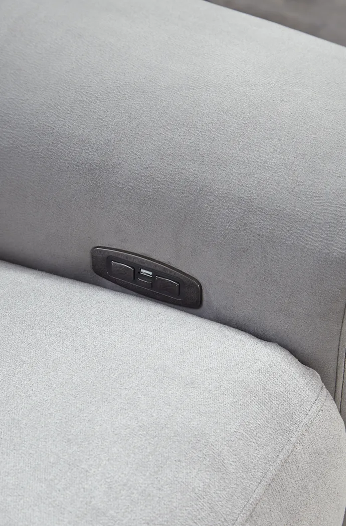Grande Point Gray Dual Power Recliner - Image 5