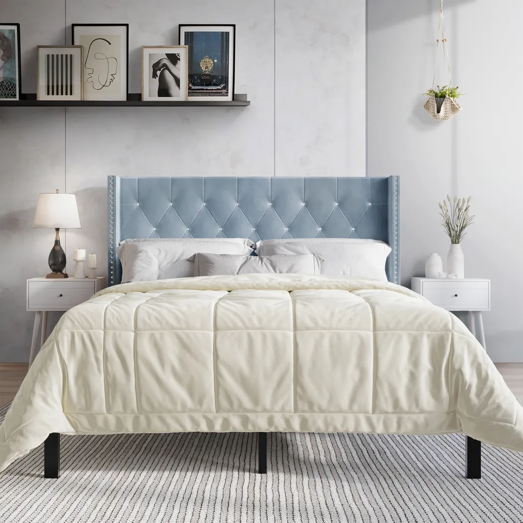 Granetstreet Light Blue King Bed with 2 Nightstands - Thumbnail - Image 2