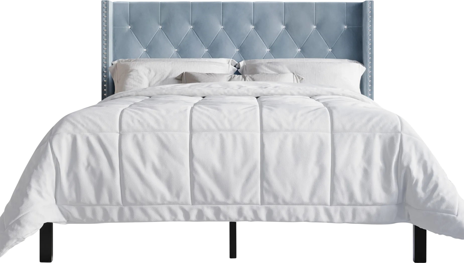 Granetstreet Light Blue King Bed with 2 Nightstands - Thumbnail - Image 4