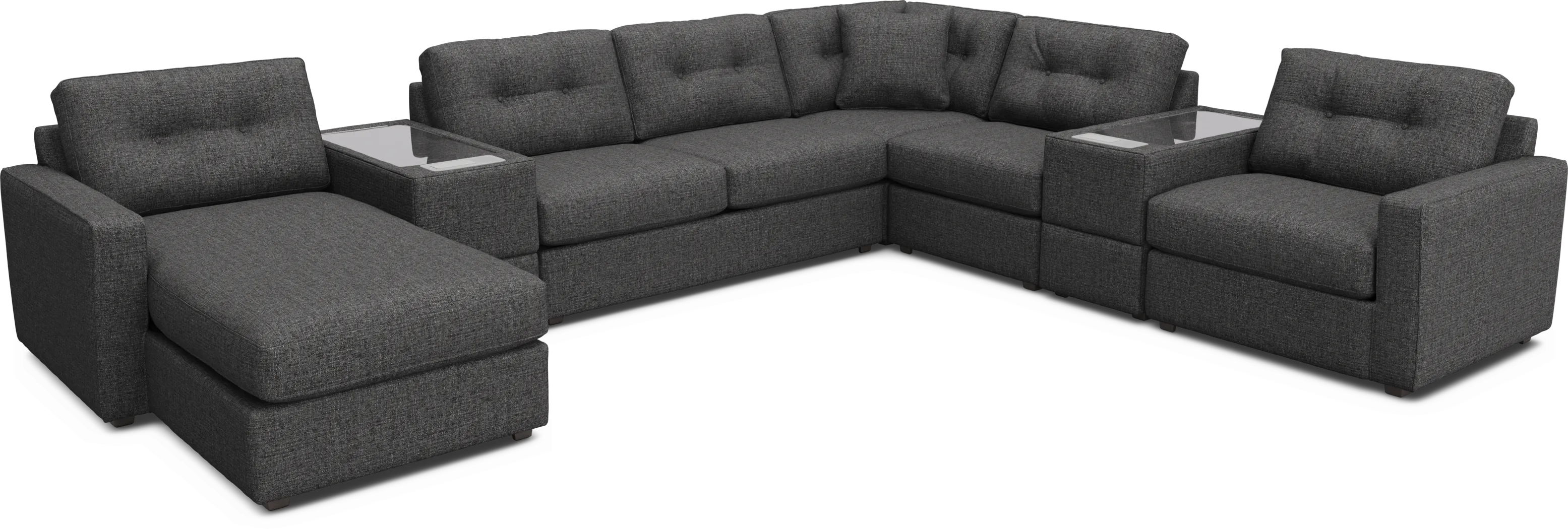 Granite 7 Pc ModularOne Sleeper with Media Consoles - Thumbnail - Image 1