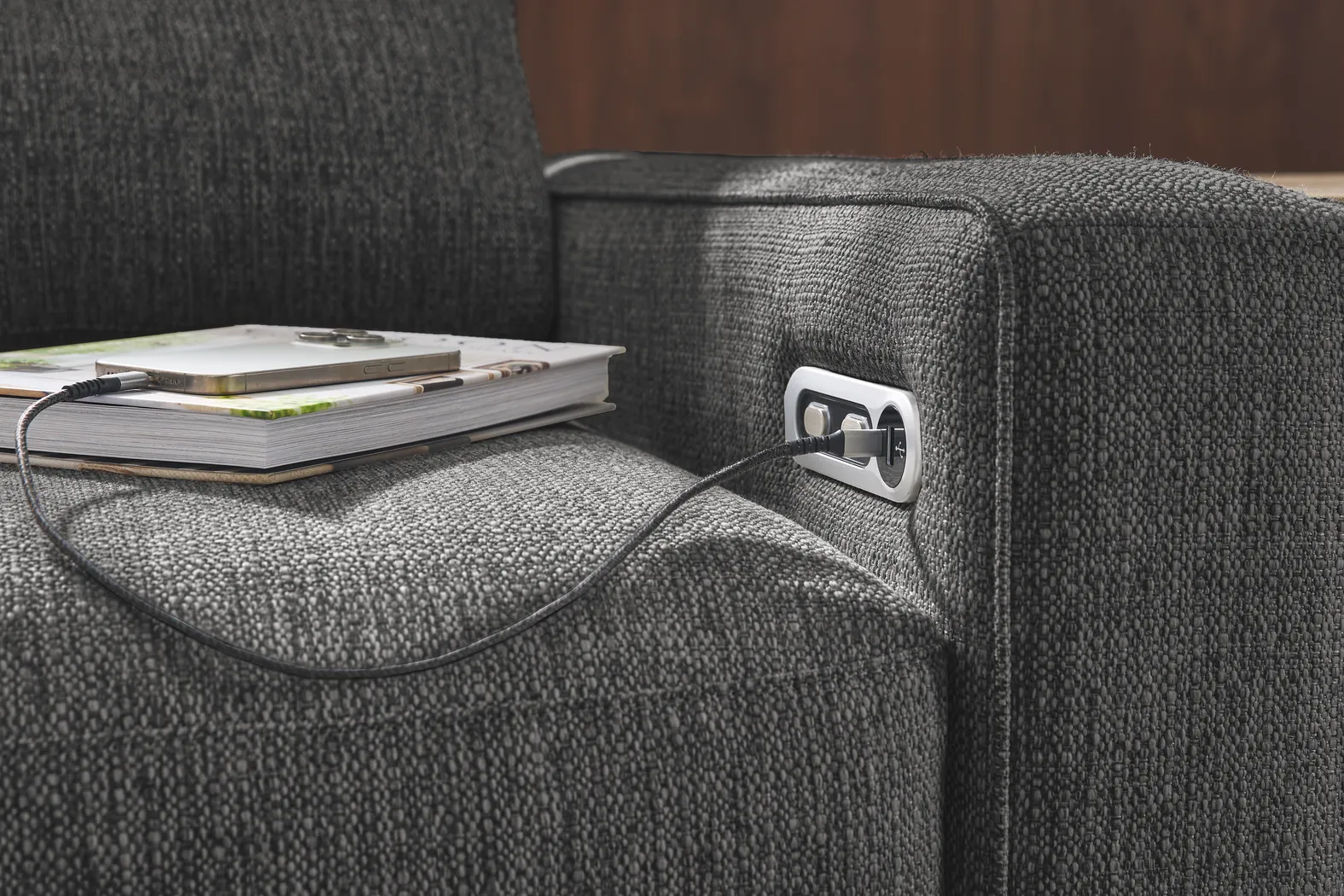 Granite 8 Pc Power Reclining ModularOne with Media Consoles - Image 6
