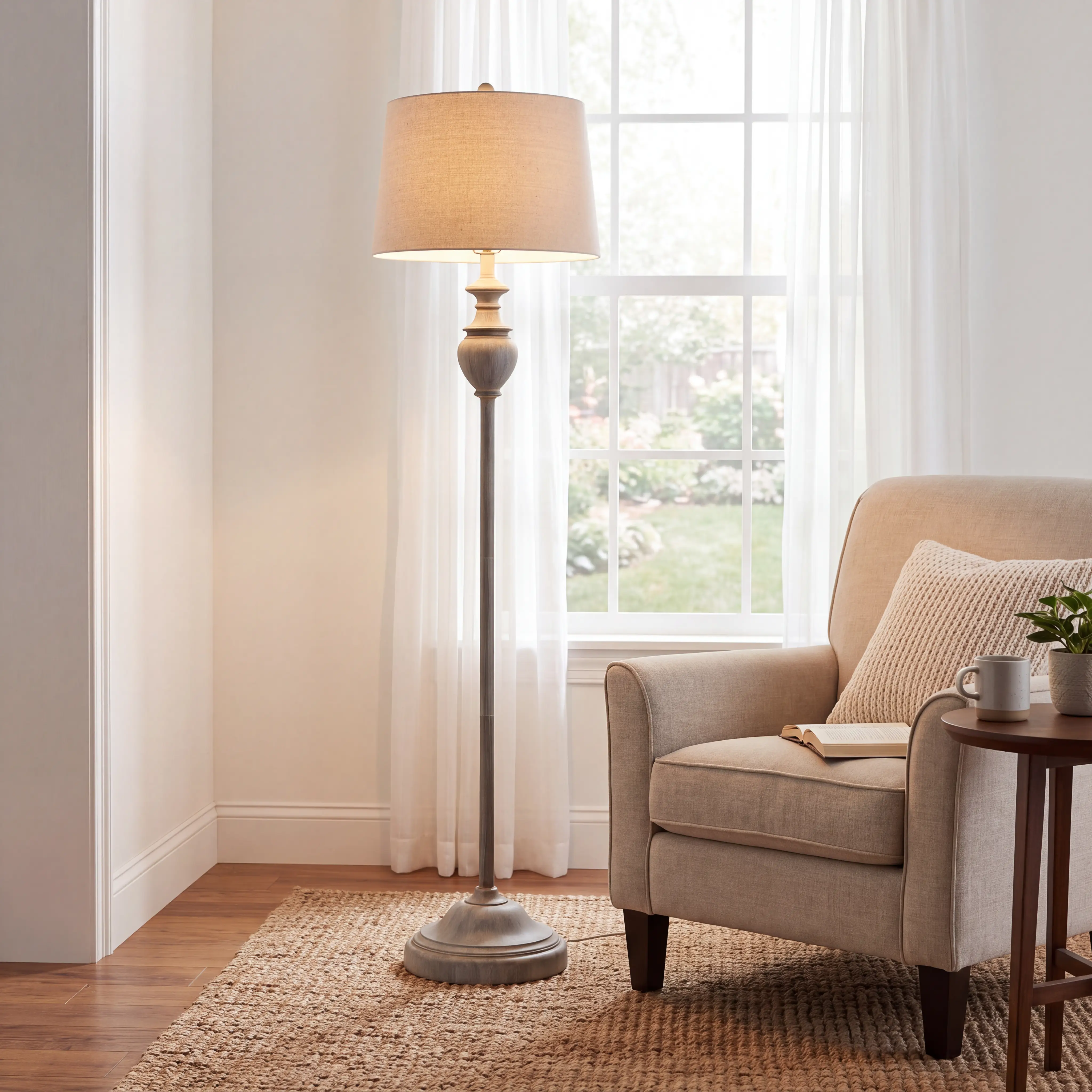 Granite Circle Gray Floor Lamp - Thumbnail - Image 8