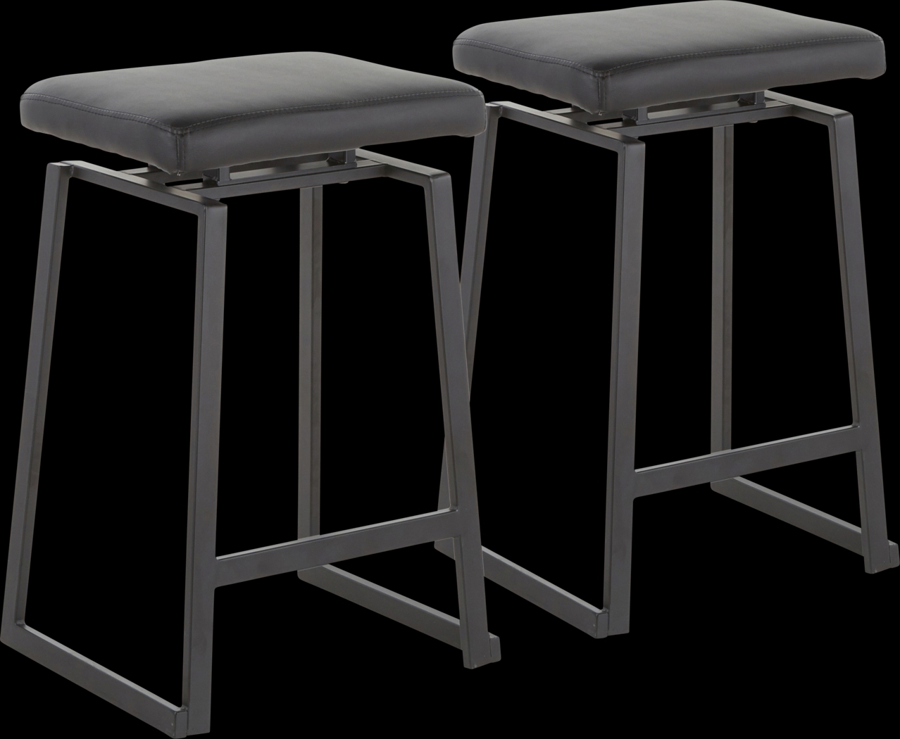 Grannis Black Counter Height Stool, Set of 2 - Thumbnail - Image 1