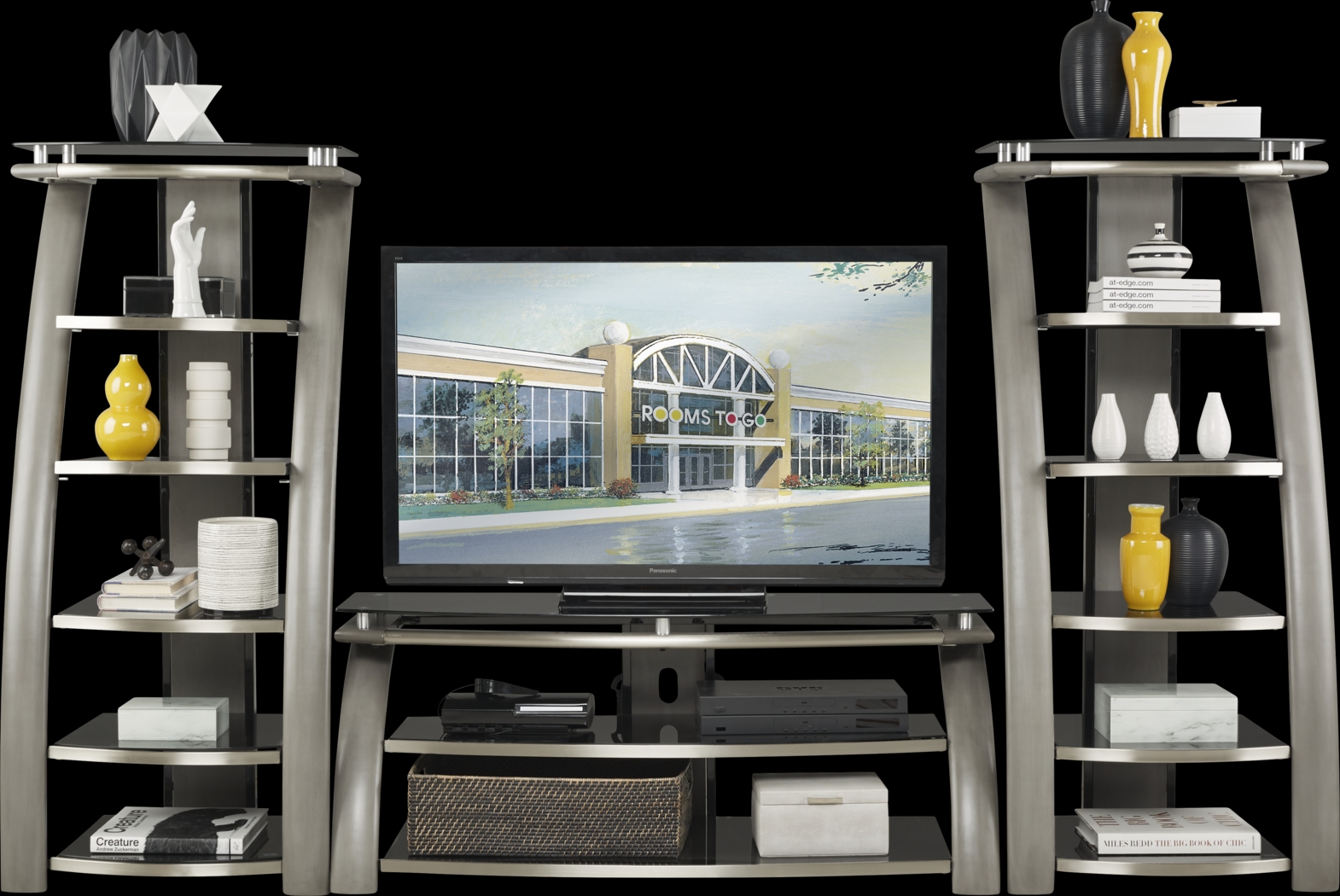 Grant City II Gray 3 Pc Wall Unit with 54 in. Console - Thumbnail - Image 1