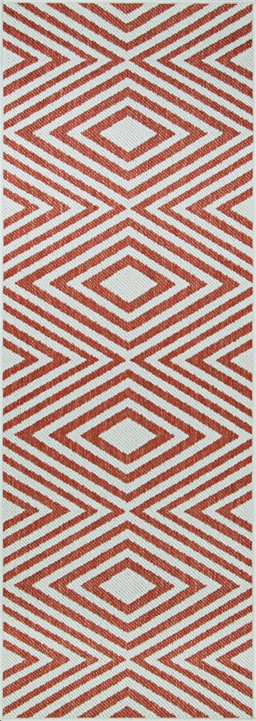 Grantley Coral 2'3 x 7'10 Indoor/Outdoor Runner Rug - Thumbnail - Image 1