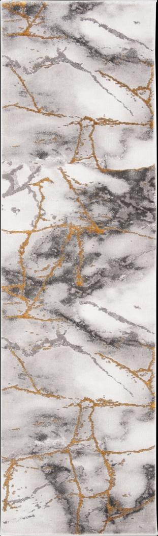 Cracked Marble Gray 2' x 8' Runner Rug - Thumbnail - Image 1