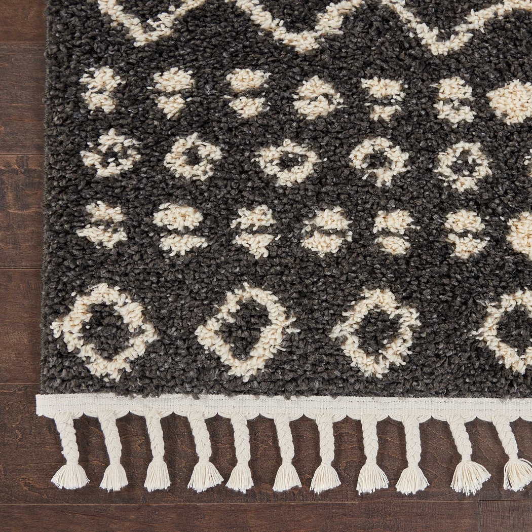 Graphic Patterns Charcoal 2'2 x 8'1 Runner Rug - Thumbnail - Image 2