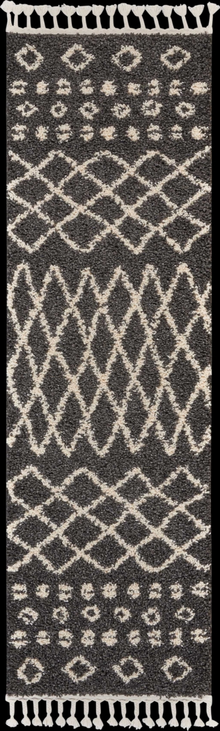 Graphic Patterns Charcoal 2'2 x 8'1 Runner Rug - Thumbnail - Image 1