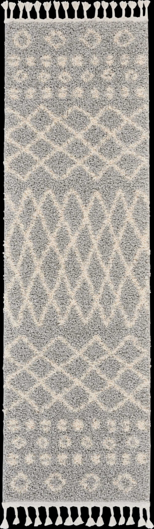 Graphic Patterns Silver 2'2 x 8'1 Runner Rug - Thumbnail - Image 1