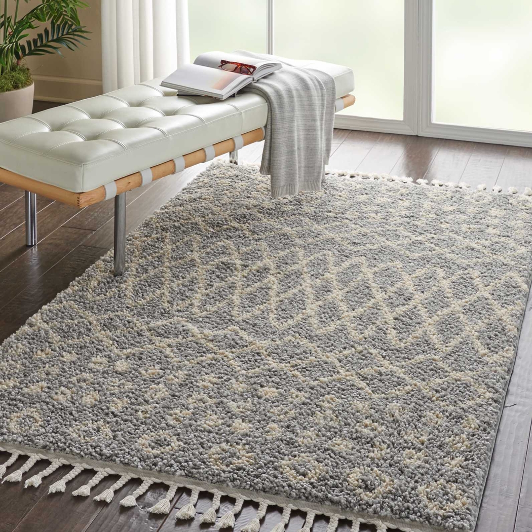 Graphic Patterns Silver 5'3 x 7'11 Rug - Thumbnail - Image 4