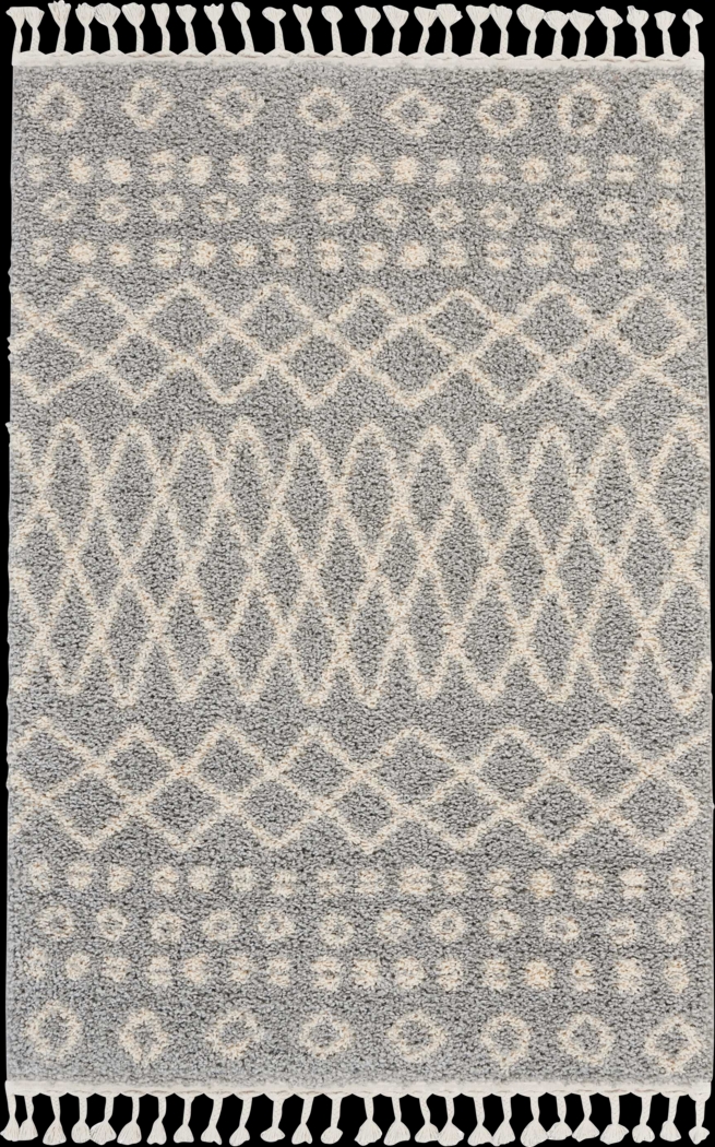 Graphic Patterns Silver 5'3 x 7'11 Rug - Thumbnail - Image 1