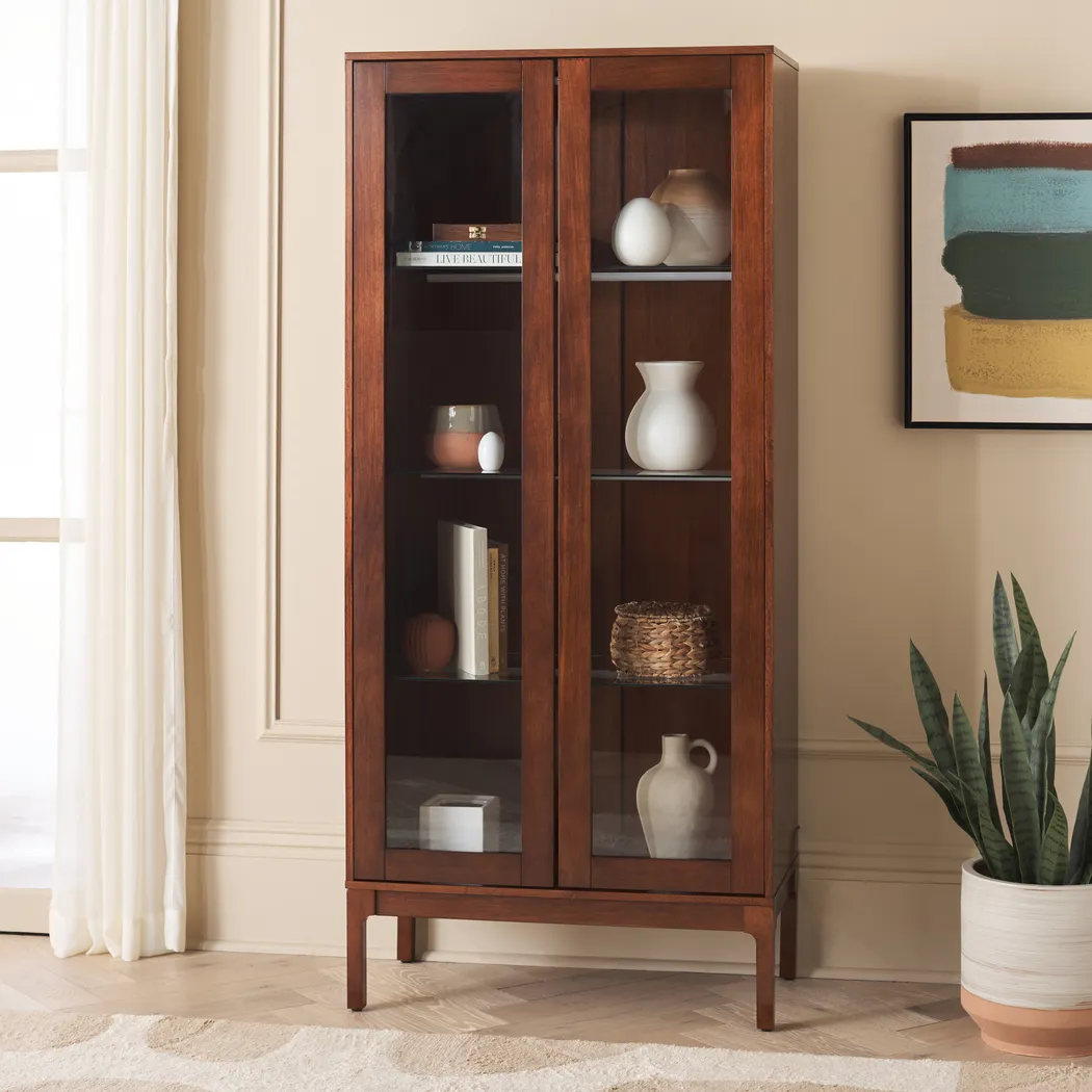 Gravher II Brown Curio Cabinet - Thumbnail - Image 2