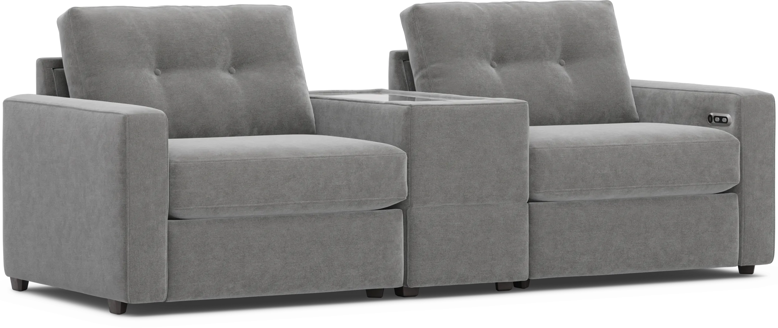 Gray 3 Pc Power Reclining ModularOne with Media Console - Image 5