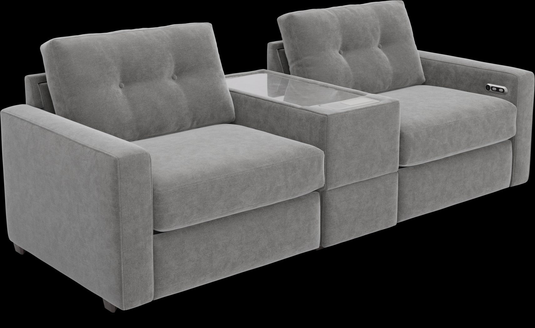 Gray 3 Pc Power Reclining ModularOne with Media Console - Thumbnail - Image 1