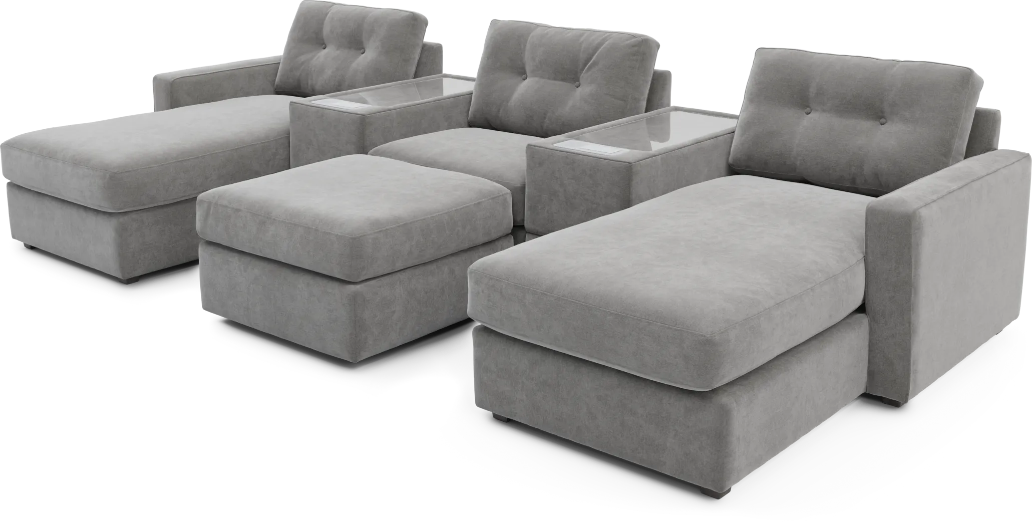 Gray 6 Pc ModularOne with Media Consoles - Thumbnail - Image 1