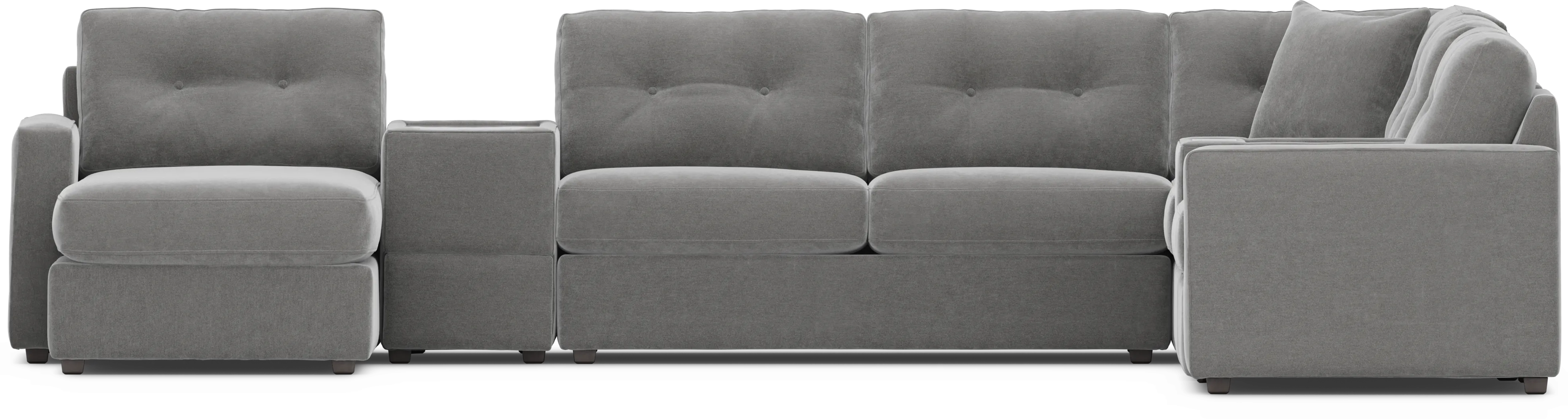 Gray 7 Pc ModularOne Gel Foam Sleeper with Media Consoles - Thumbnail - Image 3