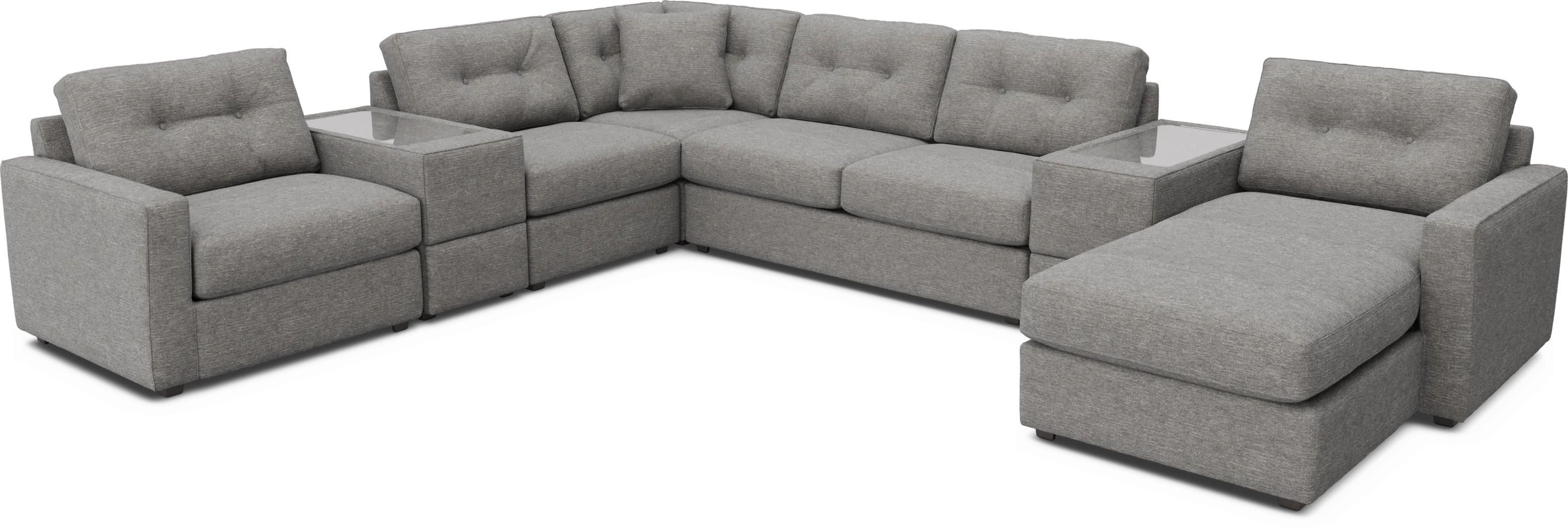 Gray 7 Pc ModularOne Gel Foam Sleeper - Thumbnail - Image 1